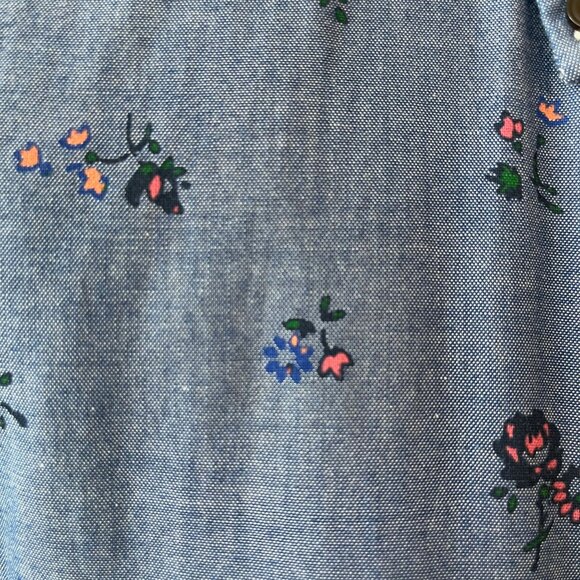 CPO Men's Blue  Floral Short Sleeve Button Down Shirt Size Medium - Picture 7 of 10